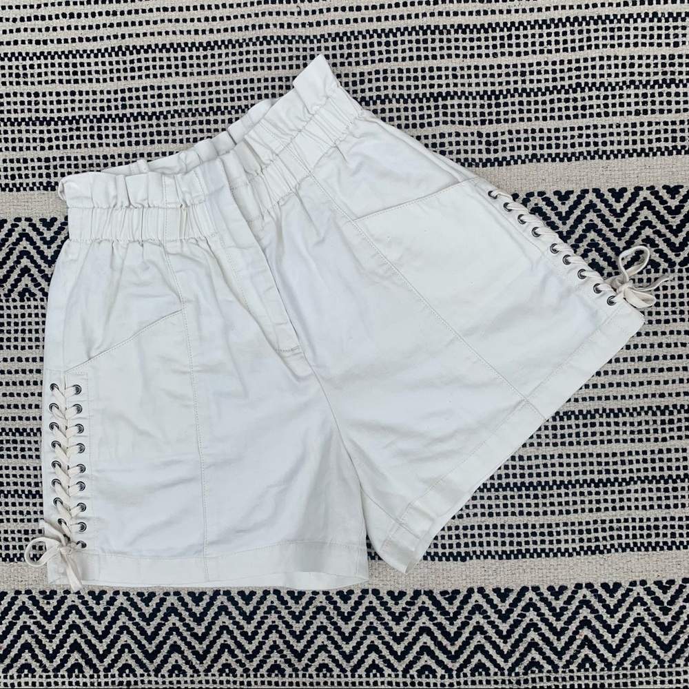 Pepe Jeans White Paper Bag Shorts size XS